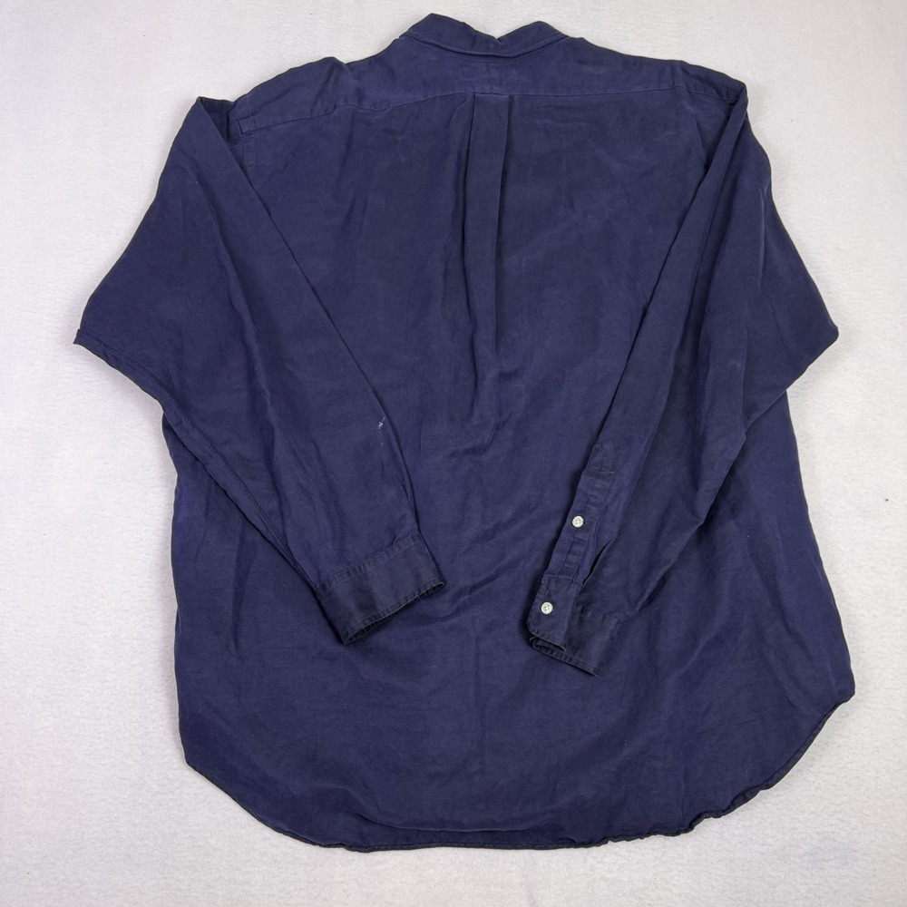 Polo Ralph Lauren Blake XXL Navy Silk Linen Button Down Big & Tall Shirt - Picture 8 of 8